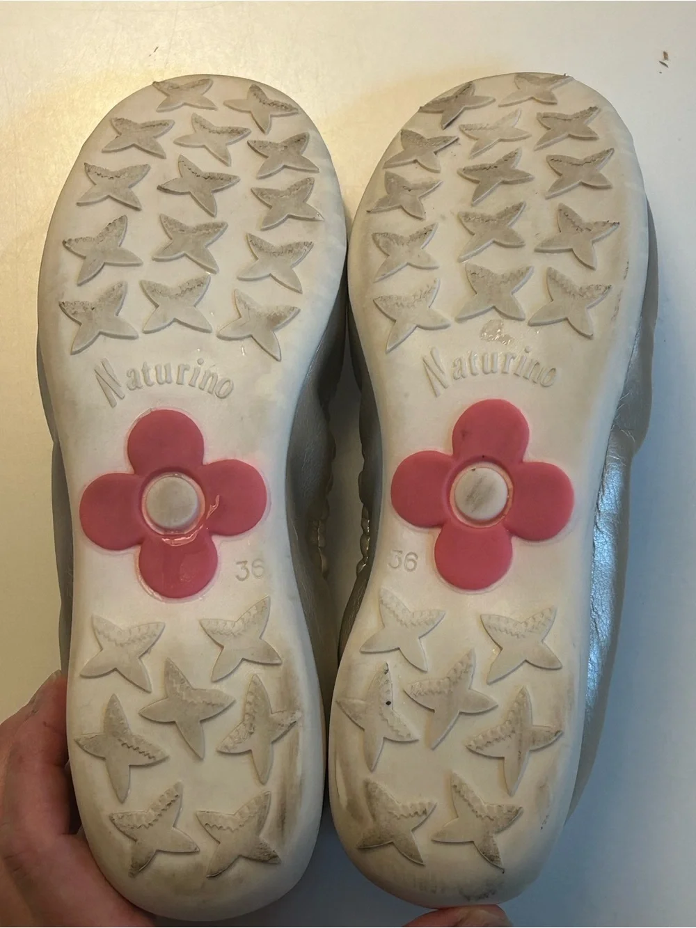 Naturino Metallic Gold/Silver Ballet Flats  Big Girls size 36 (US 4-4.5)